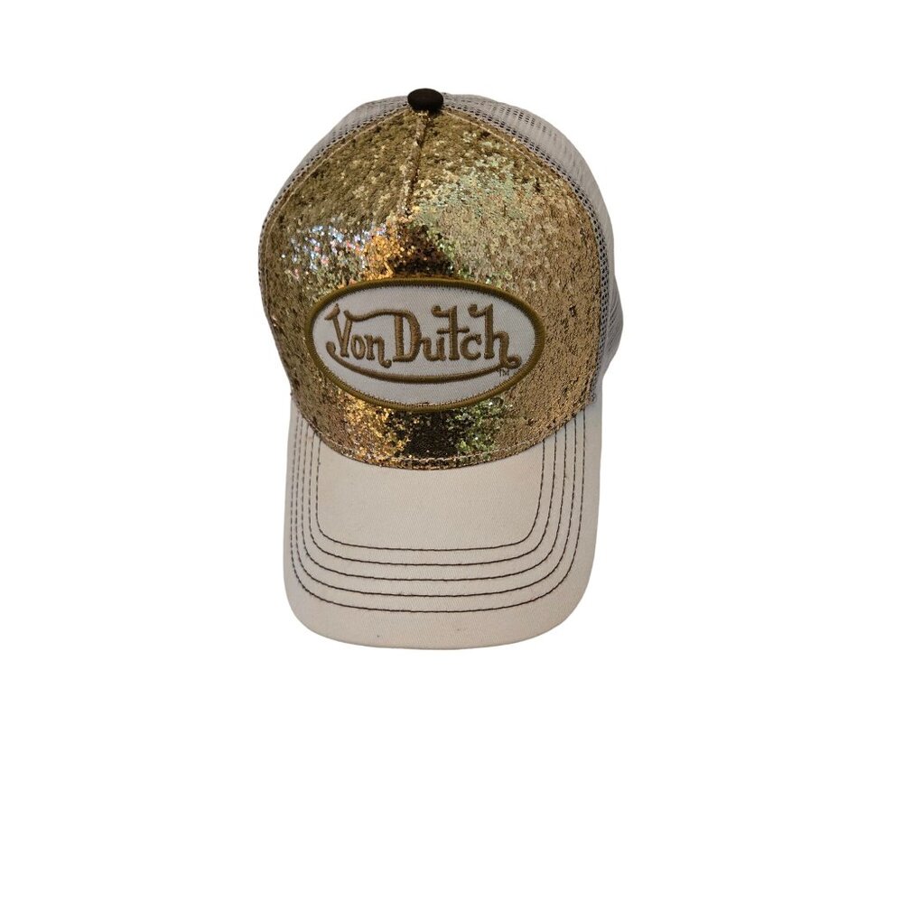 Von Dutch The Original Trucker Glitter, Sparkle Cap, Embroidery Logo Patch with